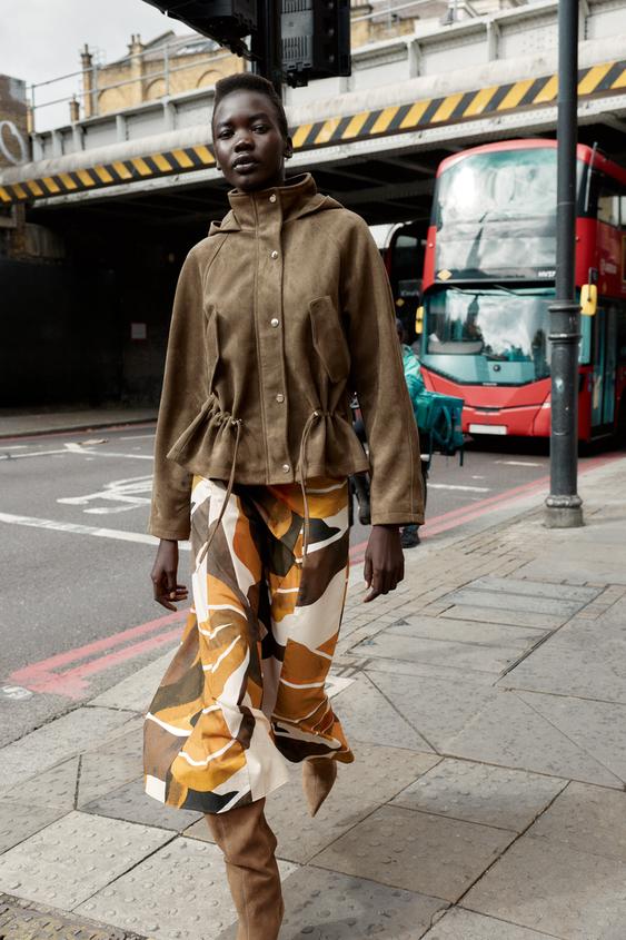 FAUX SUEDE HOODIE JACKET