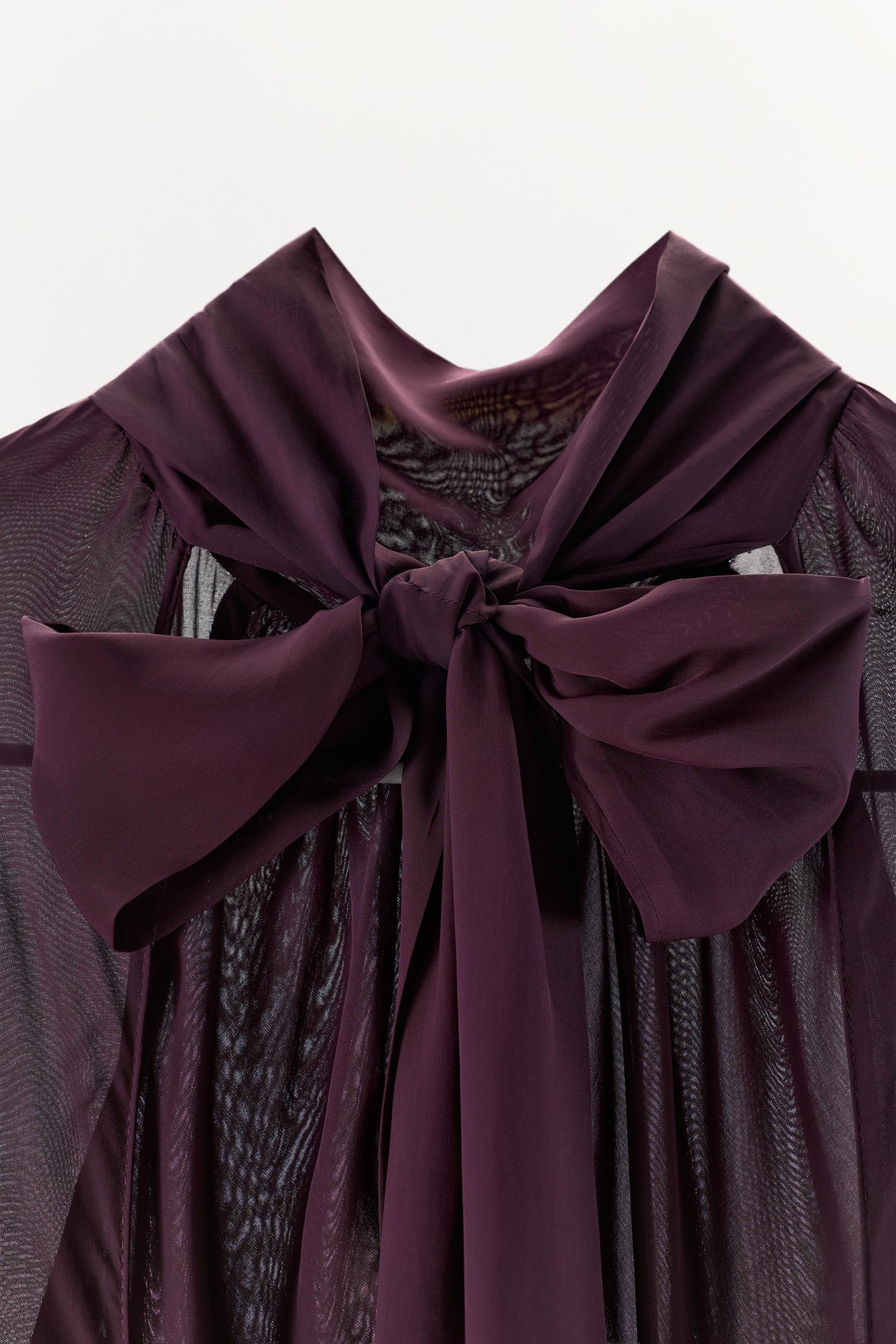 Женское платье Zara ZW Collection Cut-Out Maxi, цвет: Баклажановый — фото 11