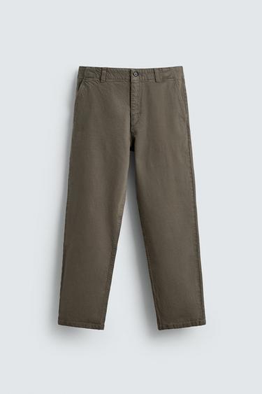 PANTALON RELAXED FIT DÉLAVÉ - Vert clair de Zara