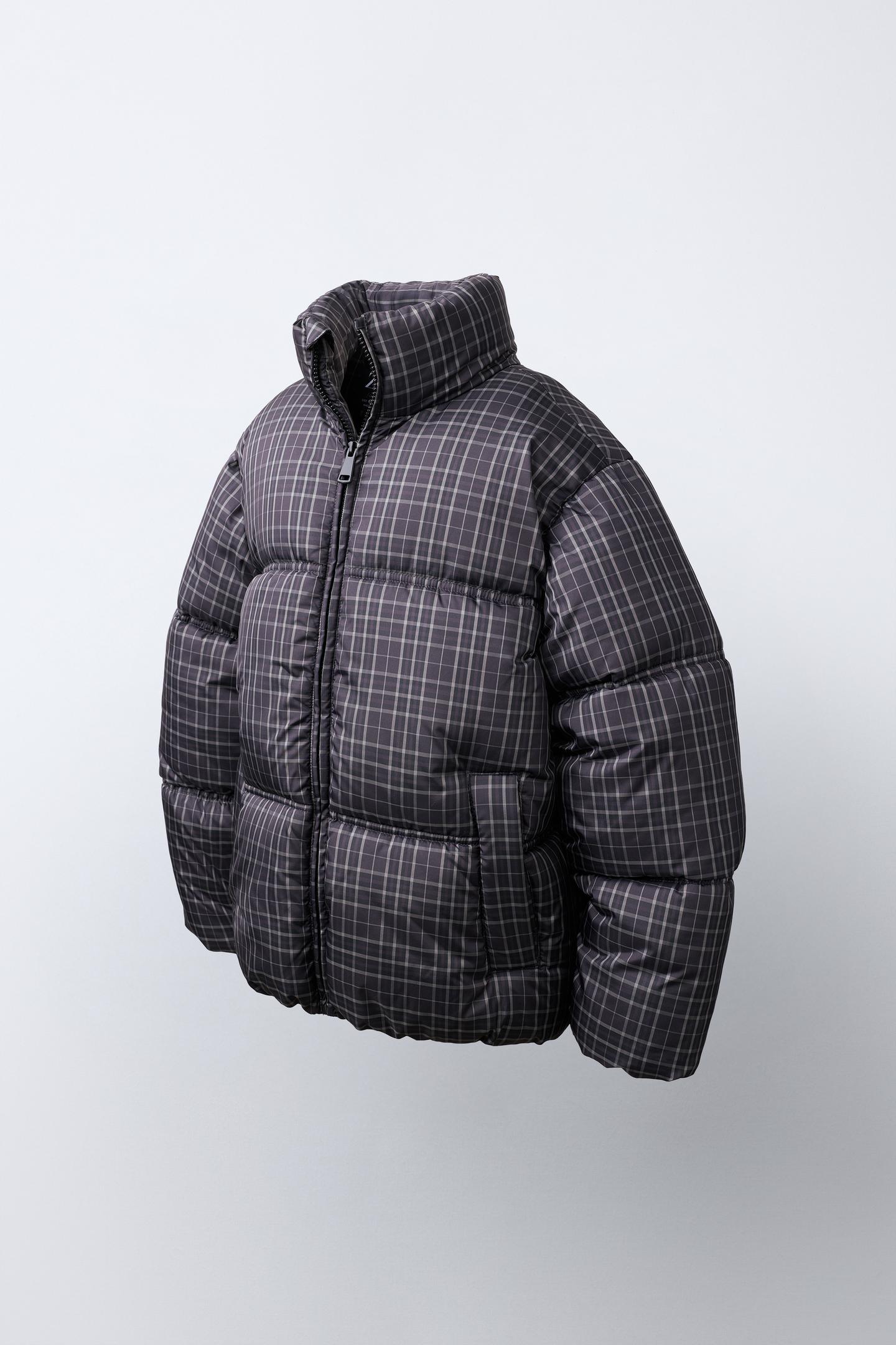 Детская куртка Zara Quilted Check Print, цвет: Чёрный — фото 3