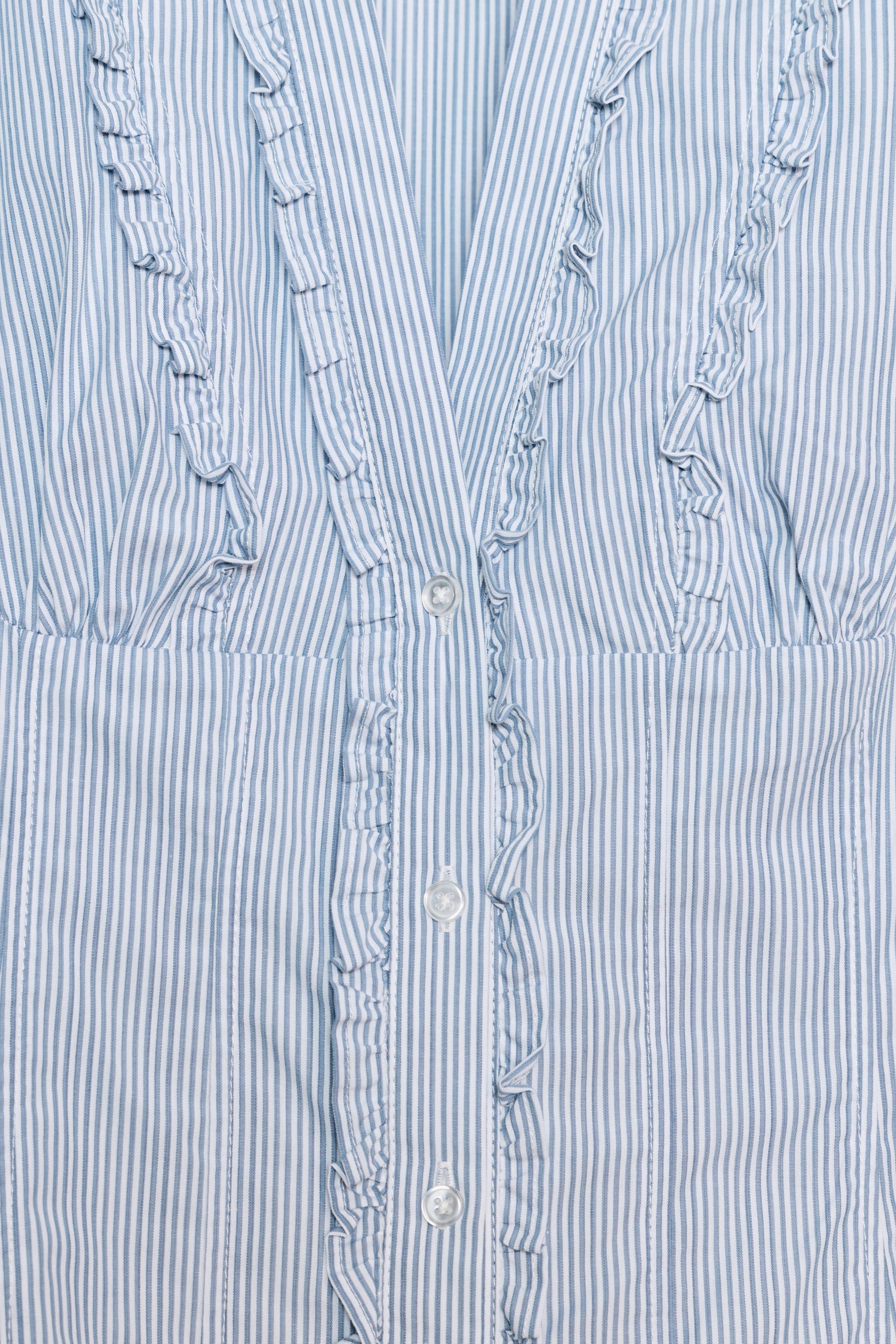 RUFFLED POPLIN SHIRT