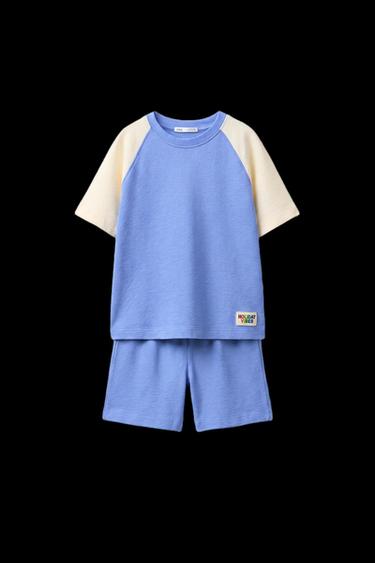 SCHLAFANZUG MIT STRUKTURMUSTER UND ETIKETT (6-14 JAHRE) - Blau von Zara - Bild 0