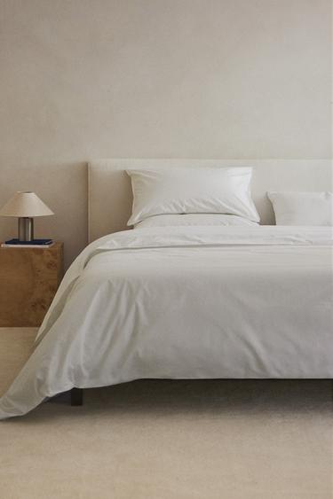 PERCALE DUVET COVER (500 THREAD COUNT) - White by Zara