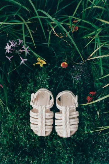 Zara COTTON STRAP FISHERMAN SANDALS - Off White - Image 0