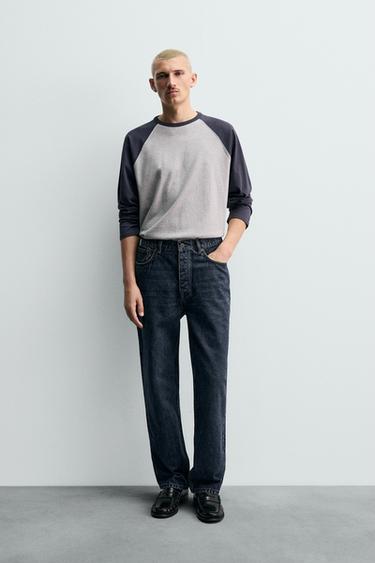 Zara COLOR BLOCK T-SHIRT - Gray / Blue - Image 0
