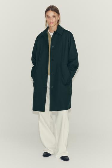 ZW COLLECTION MIDI TRENCH COAT - Grey green by Zara - Image 0