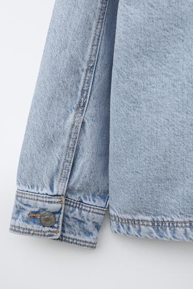 DENIM OVERSHIRT WITH DETACHABLE HOOD - Mid-blue by Zara - Image 5