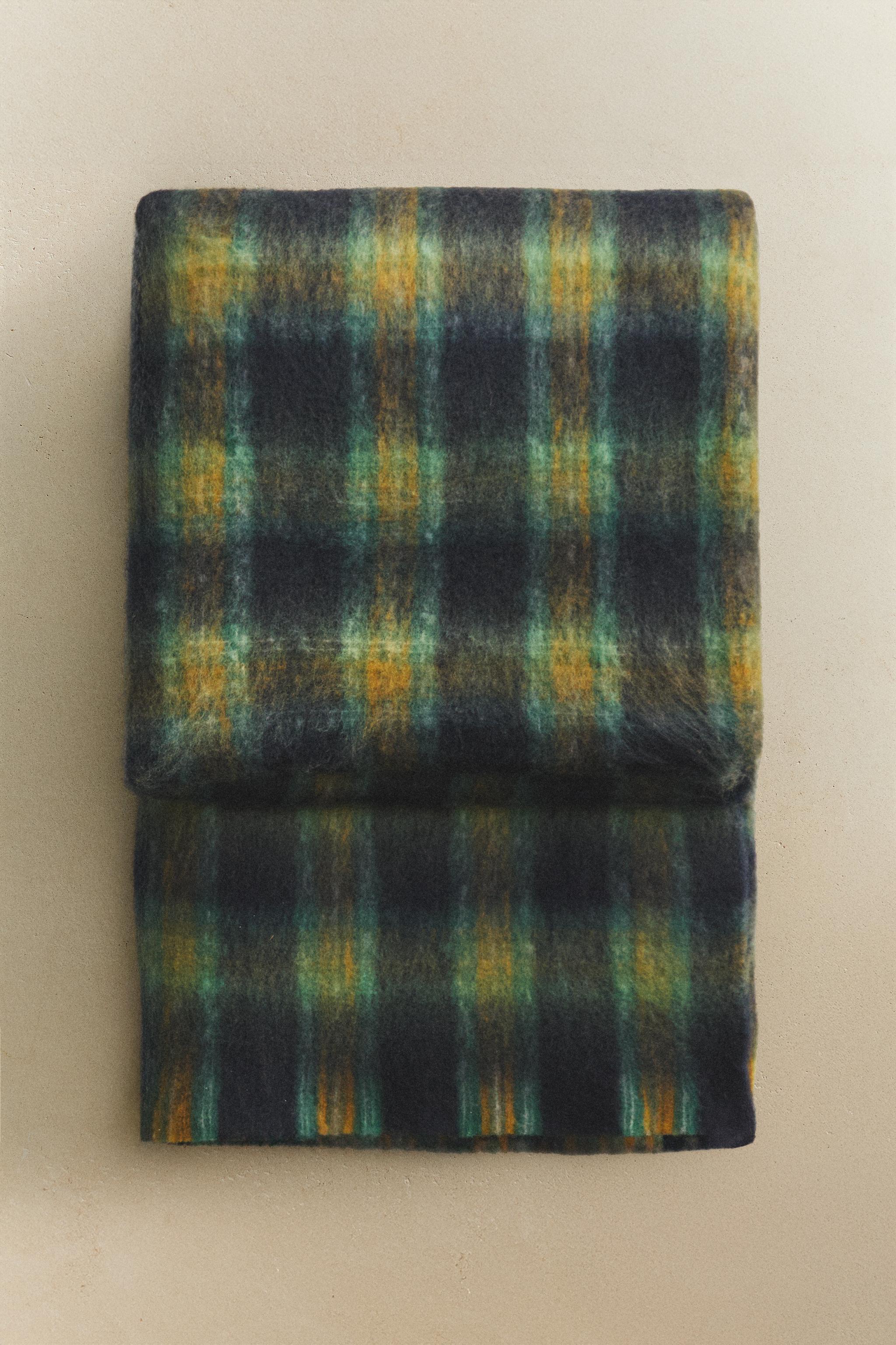 ZARA チェック柄ブランケット 140×190cm ソフトチェック柄ブランケット - イエロー | ZARA Japan / 日本