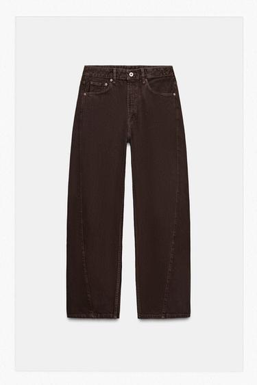JEANS TRF BAGGY BARREL VITA MEDIA - Marrone di Zara