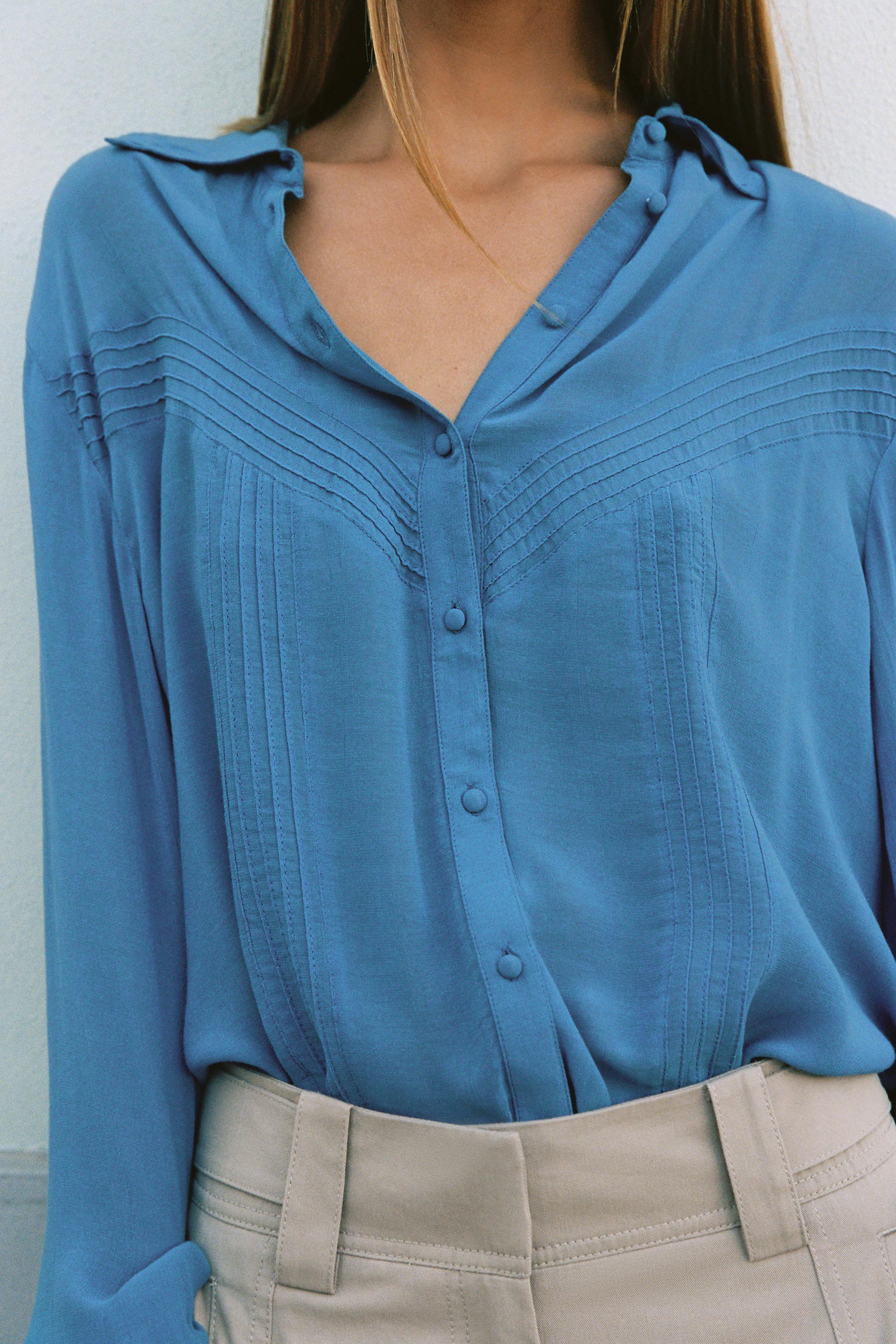 CHEMISE FLUIDE À PLIS NERVURÉS