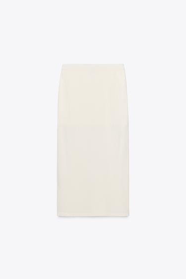 STRAIGHT KNIT SKIRT - Ecru by Zara - Image 6