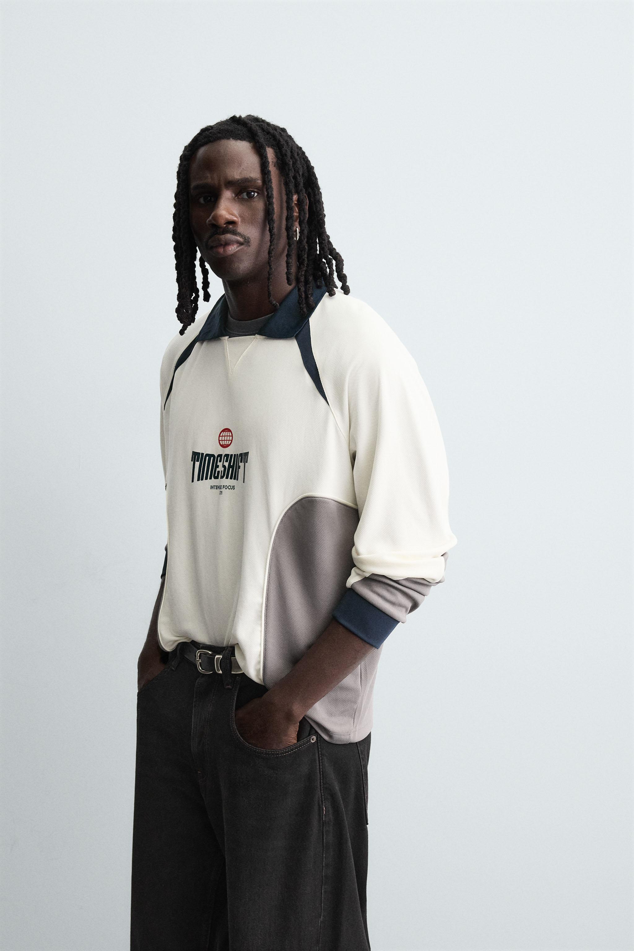 RETRO FOOTBALL PRINT POLO SHIRT - Ecru | ZARA Australia