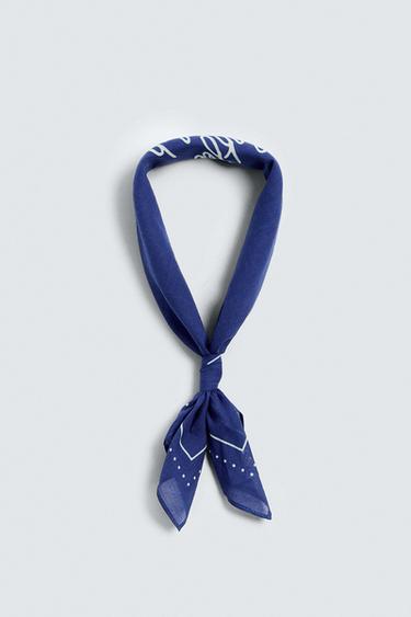 BANDANA ESTAMPADO LOGO - Azul de Zara