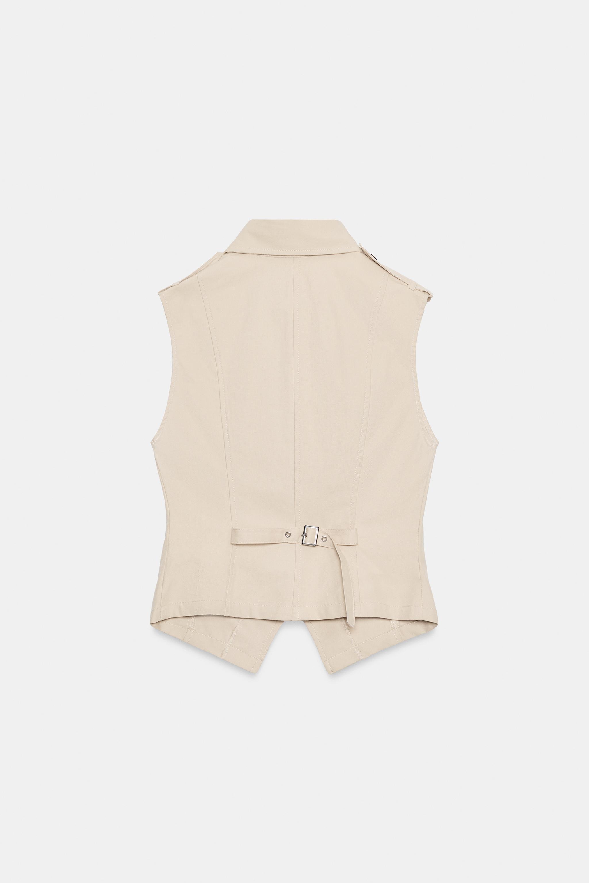 Женские рубашки Zara TRENCH TOP WITH SLIT TOP — фото 8