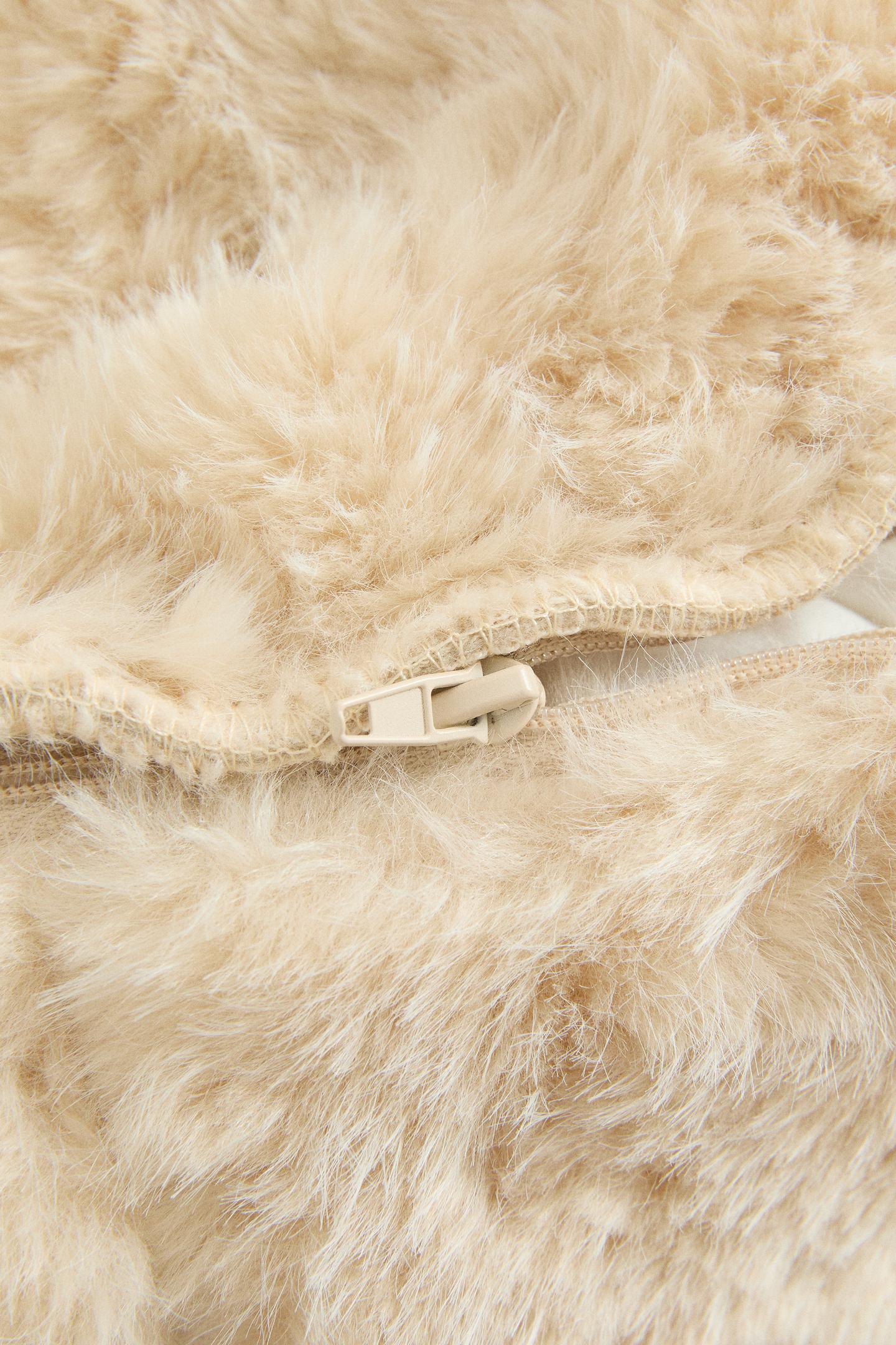 Лежанки Zara Round Fur Pet Bed, цвет: Бежевый — фото 4