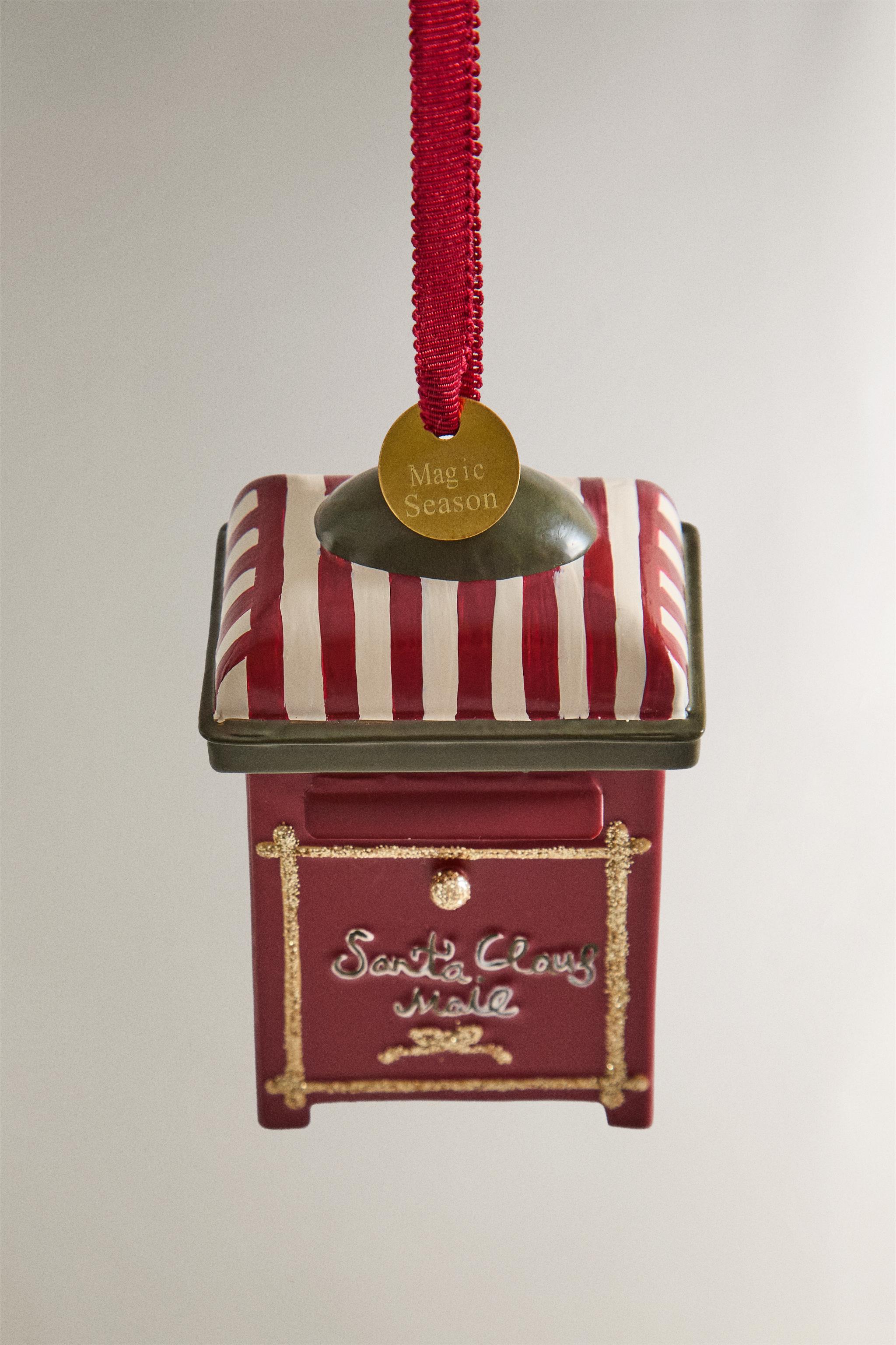 SANTA CLAUS MAILBOX CHRISTMAS TREE ORNAMENT - Red | ZARA