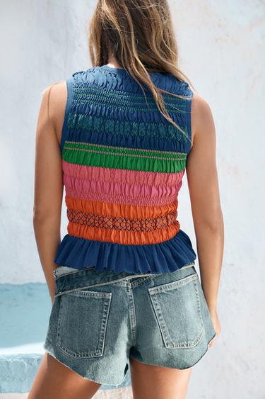 SMOCKED KNIT TOP - Multicoloured by Zara - Image 2