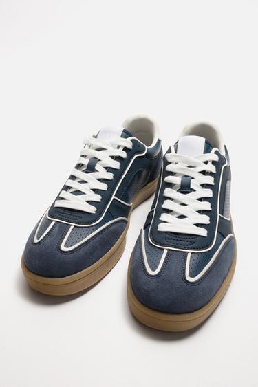 TRAINERS WITH CONTRAST SOLE - Dark Blue by Zara - Image 1