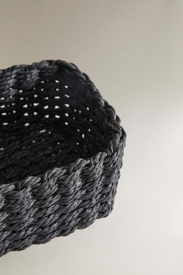 WOVEN PAPER BASKET - Black by Zara - Image 1