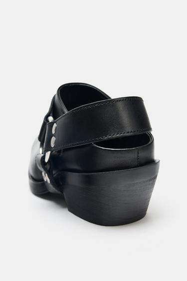 SABOTS BIKER EN CUIR - Noir de Zara - Image 5