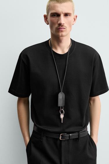 T-SHIRT HEAVYWEIGHT À MANCHES COURTES - Noir de Zara - Image 4