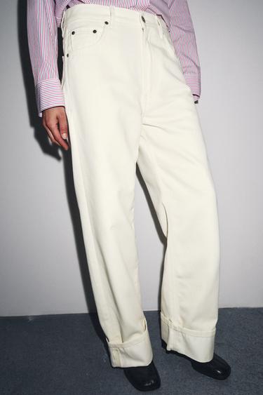 JEANS ZW COLLECTION BAGGY TIRO BAJO - Crudo de Zara