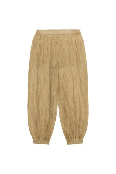 PANTALÓN BOMBACHO PUNTO FINO - Dorado de Zara