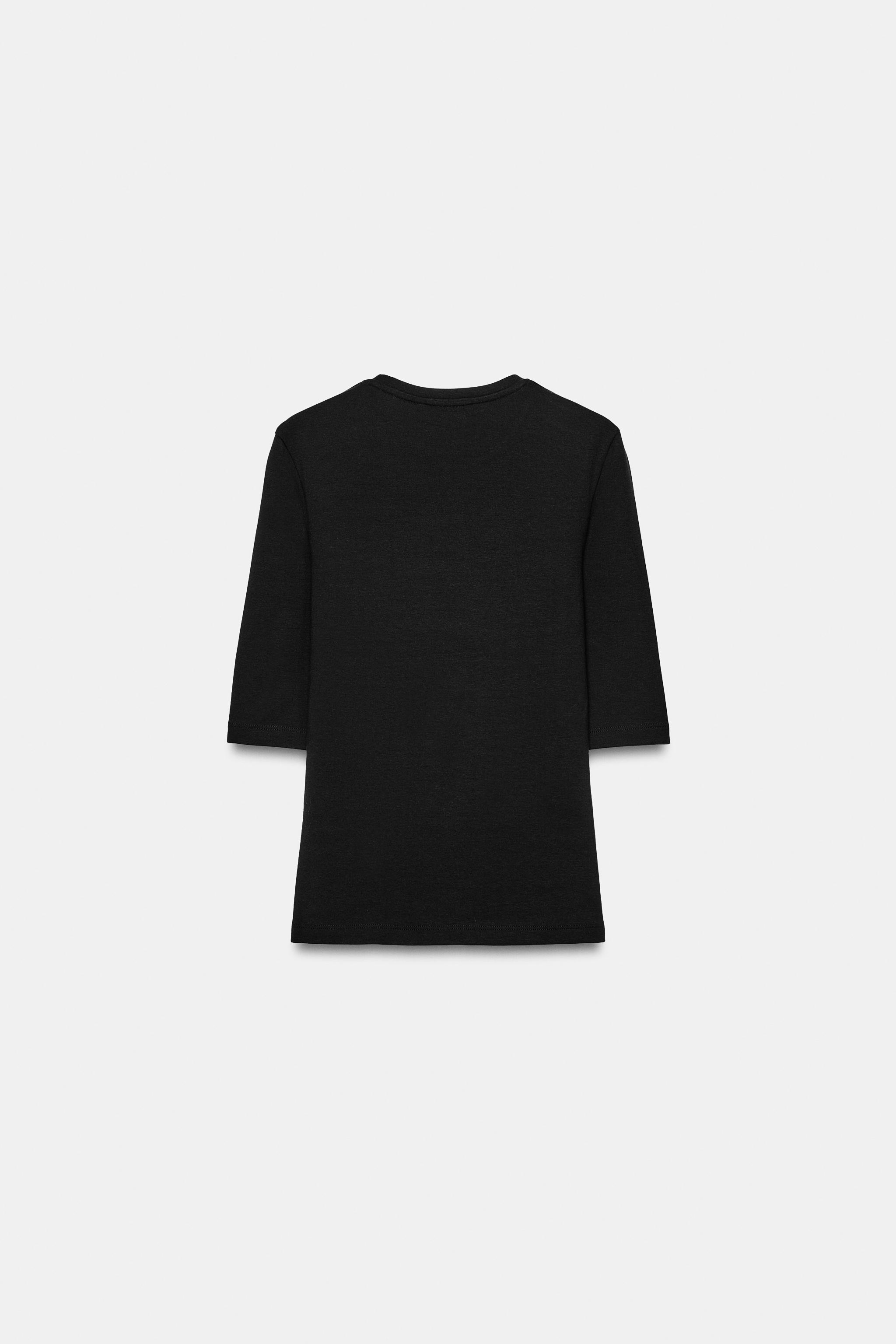 ELBOW-SLEEVE T-SHIRT — Black