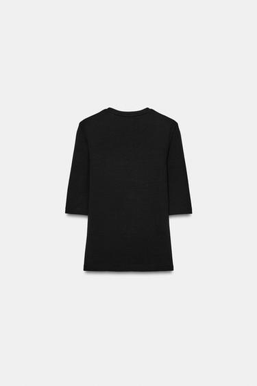 ELBOW-SLEEVE T-SHIRT — Black 2