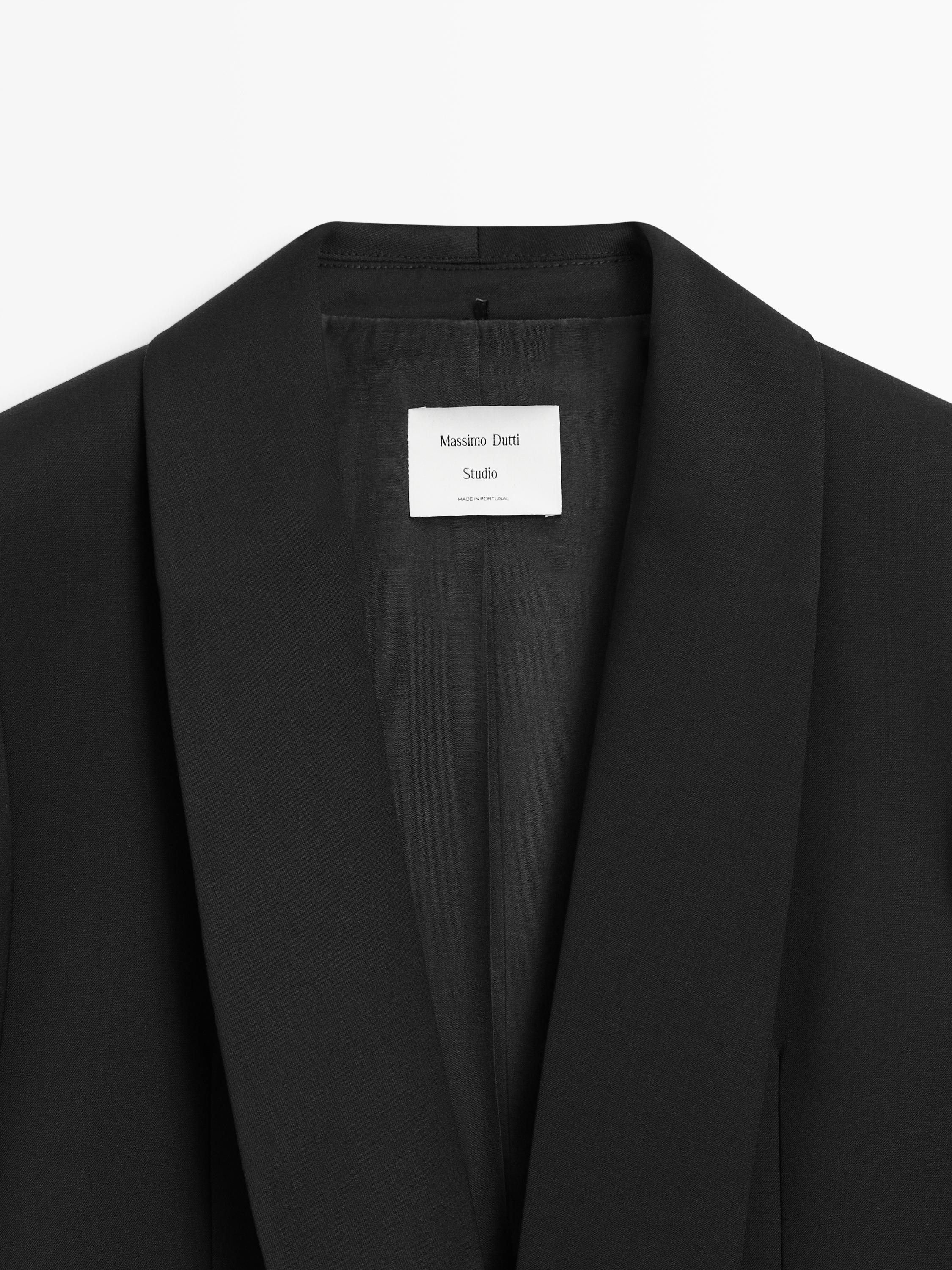 Blazer en laine mélangée à revers - STUDIO