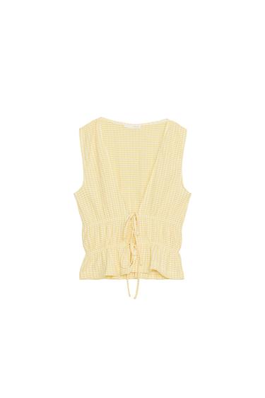 GINGHAM TIE TOP