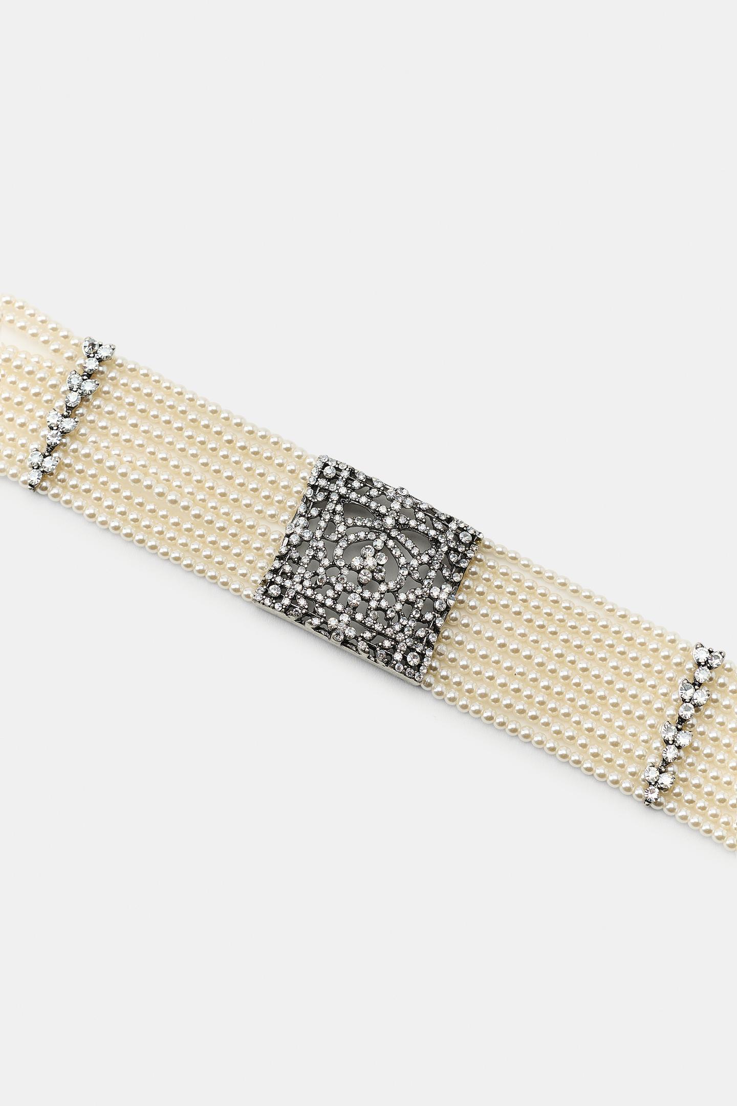 Женское колье Zara with Pearls and Rhinestones — фото 4