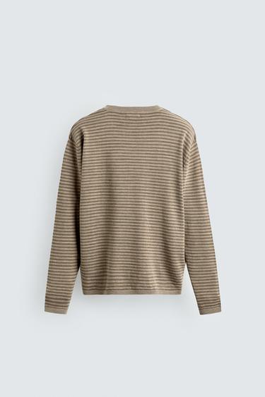STRIPED JACQUARD JUMPER - camel by Zara - Image 7