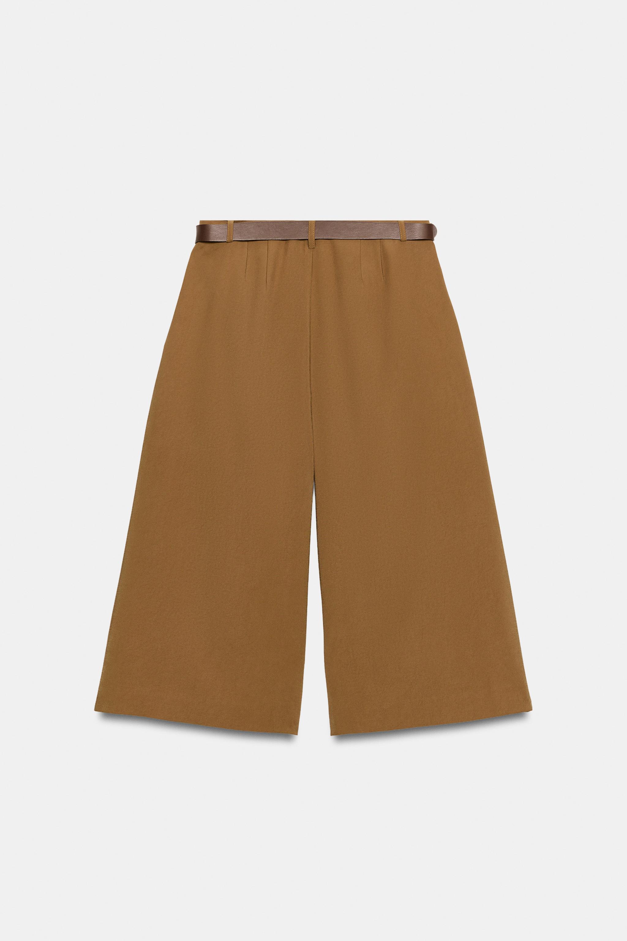 Женские шорты Zara BELTED LONG BERMUDA SHORTS — фото 7
