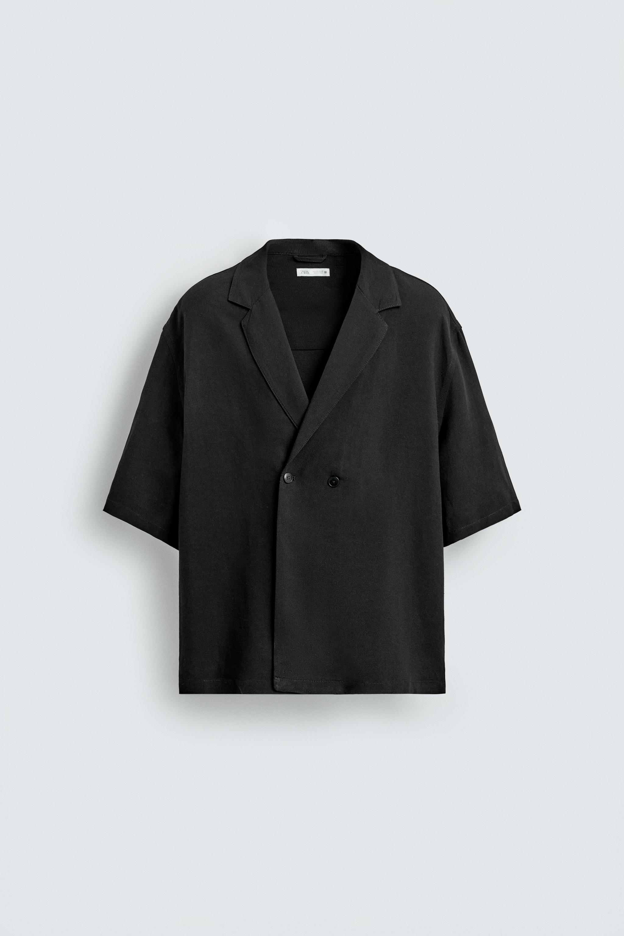 VISCOSE-LINEN KIMONO SHIRT