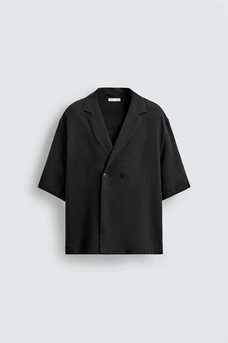 ZARA VISCOSE/LINEN KIMONO SHIRT