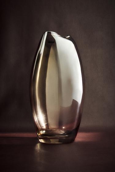 VASE VERRE RECYCLABLE BRILLANT HAUT - Doré de Zara - Image 5