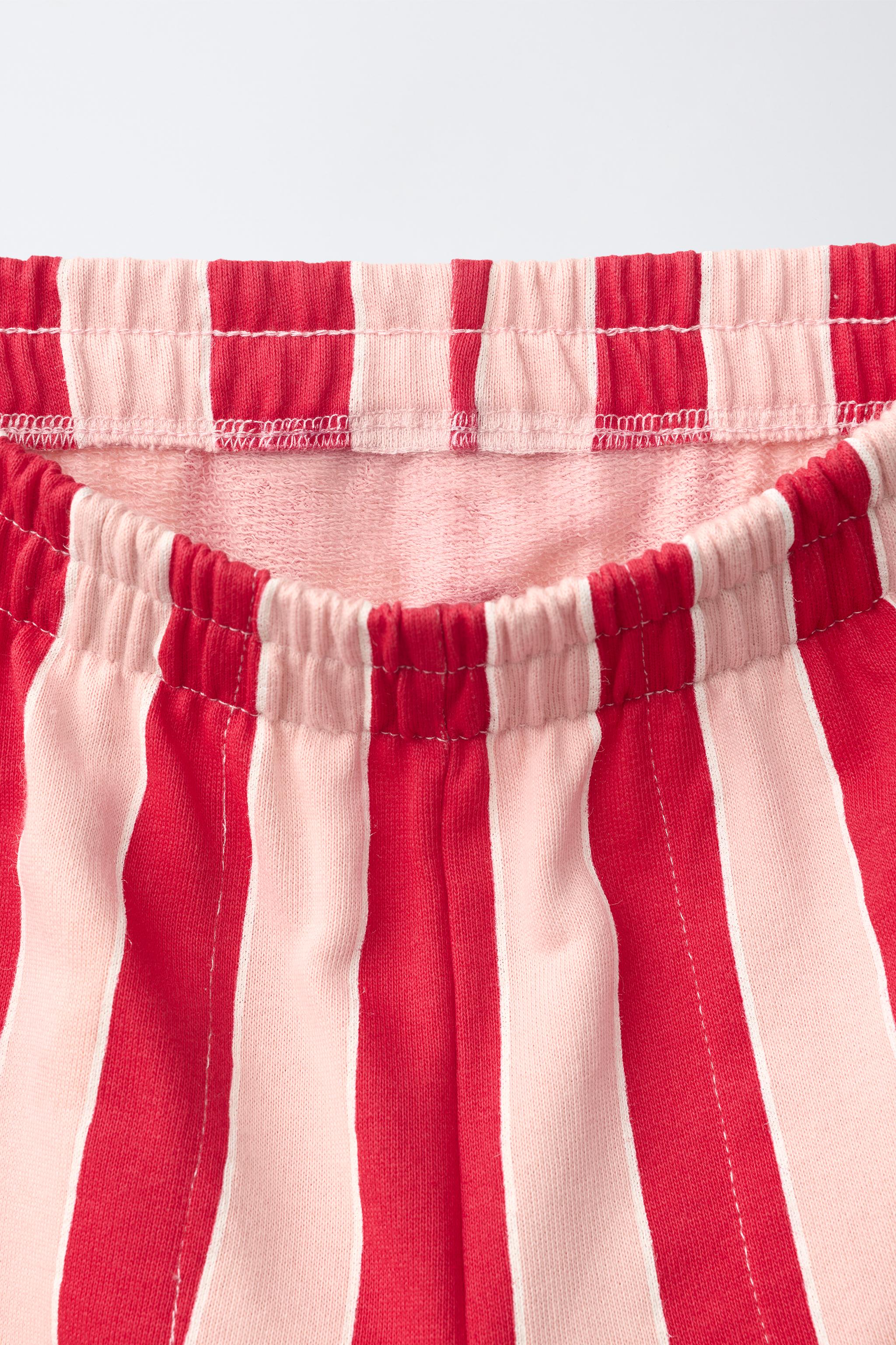 Детские брюки Zara STRIPED RELAXED FIT PANTS WITH LABEL — фото 4