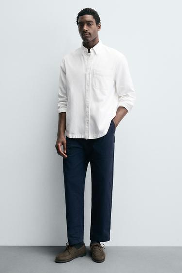 LEATHER DECK SHOES - Green by Zara - Image 0