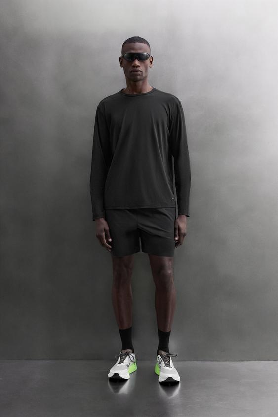Zara TECHNICAL LONG SLEEVE TRAINING T-SHIRT - Black - Image 0