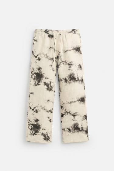 TIE DYE PRINTED TEXTURED TROUSERS - Printed by Zara