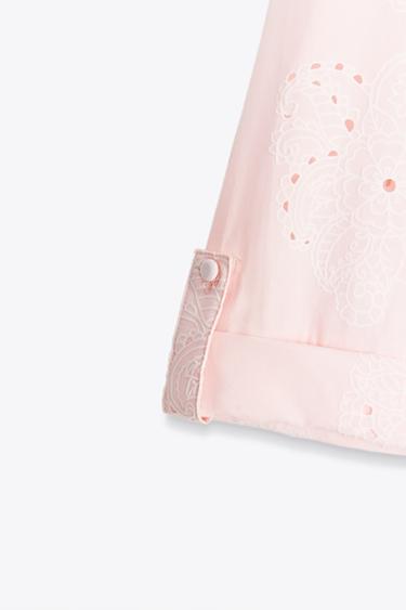 ROBE BRODÉE À EFFET GOMME - Rose de Zara - Image 7