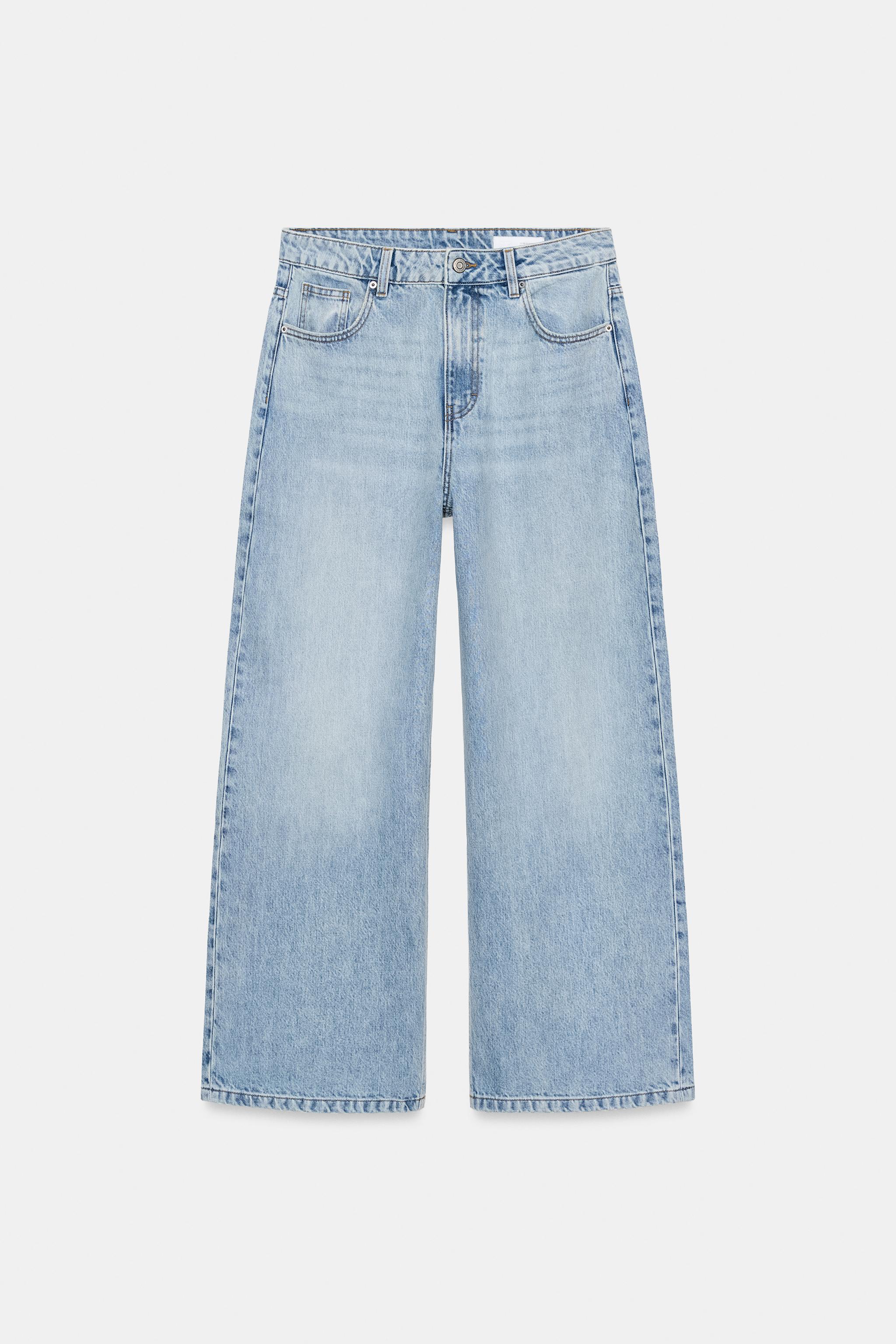 JEANS ZW COLLECTION PERNA LARGA CINTURA ALTA - Azul | ZARA Brasil