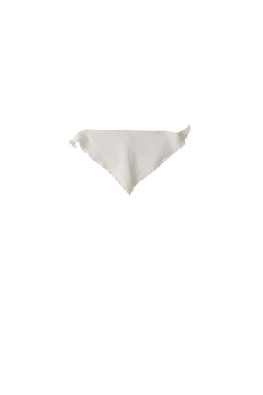 LIMITED EDITION LINEN COTTON LACE RUFFLE SCARF - Ecru by Zara