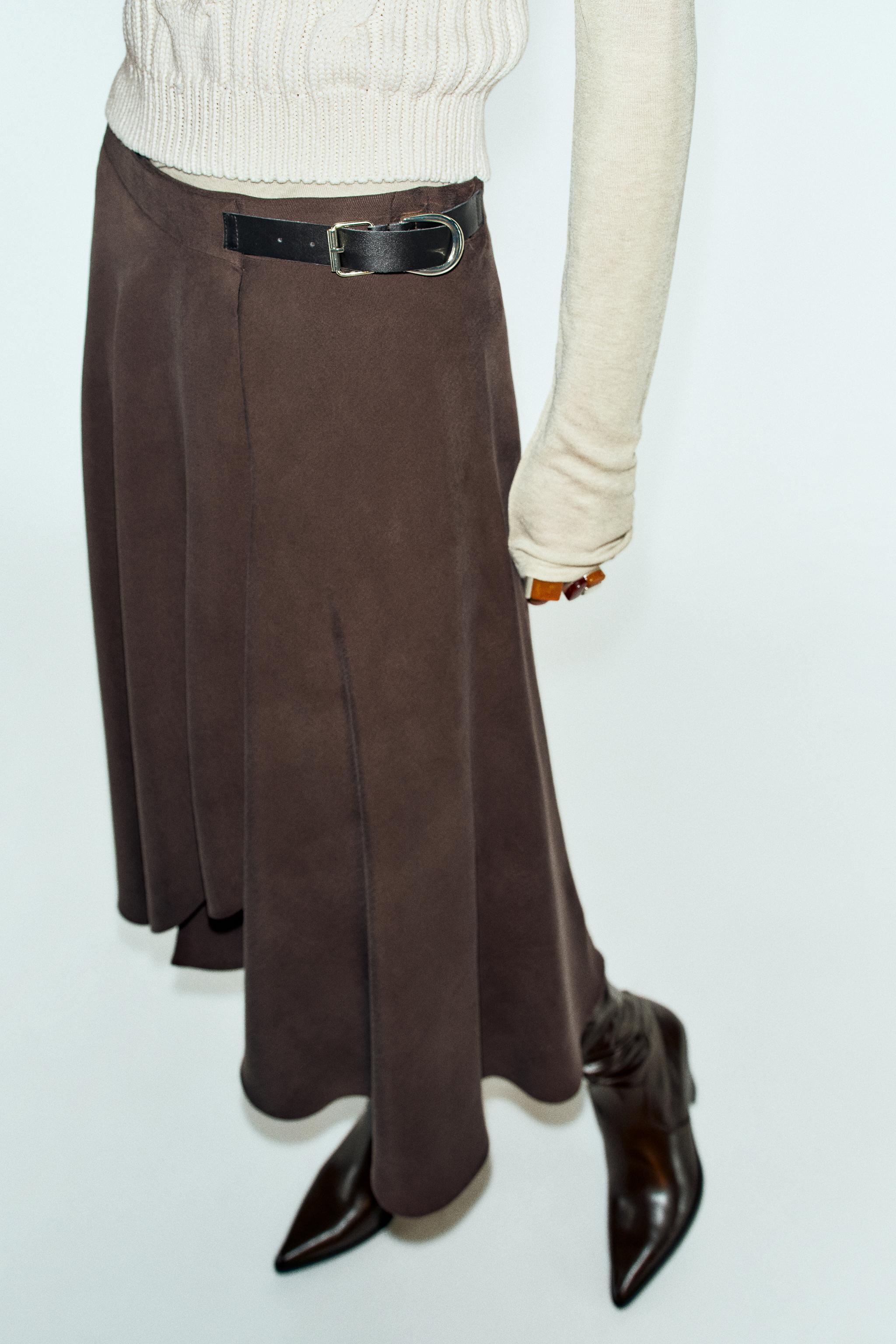 JUPE MIDI CROISÉE À BOUCLE