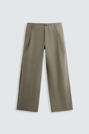 PANTALÓN WIDE FIT ALGODÓN - VISCOSA - Tierra de Zara