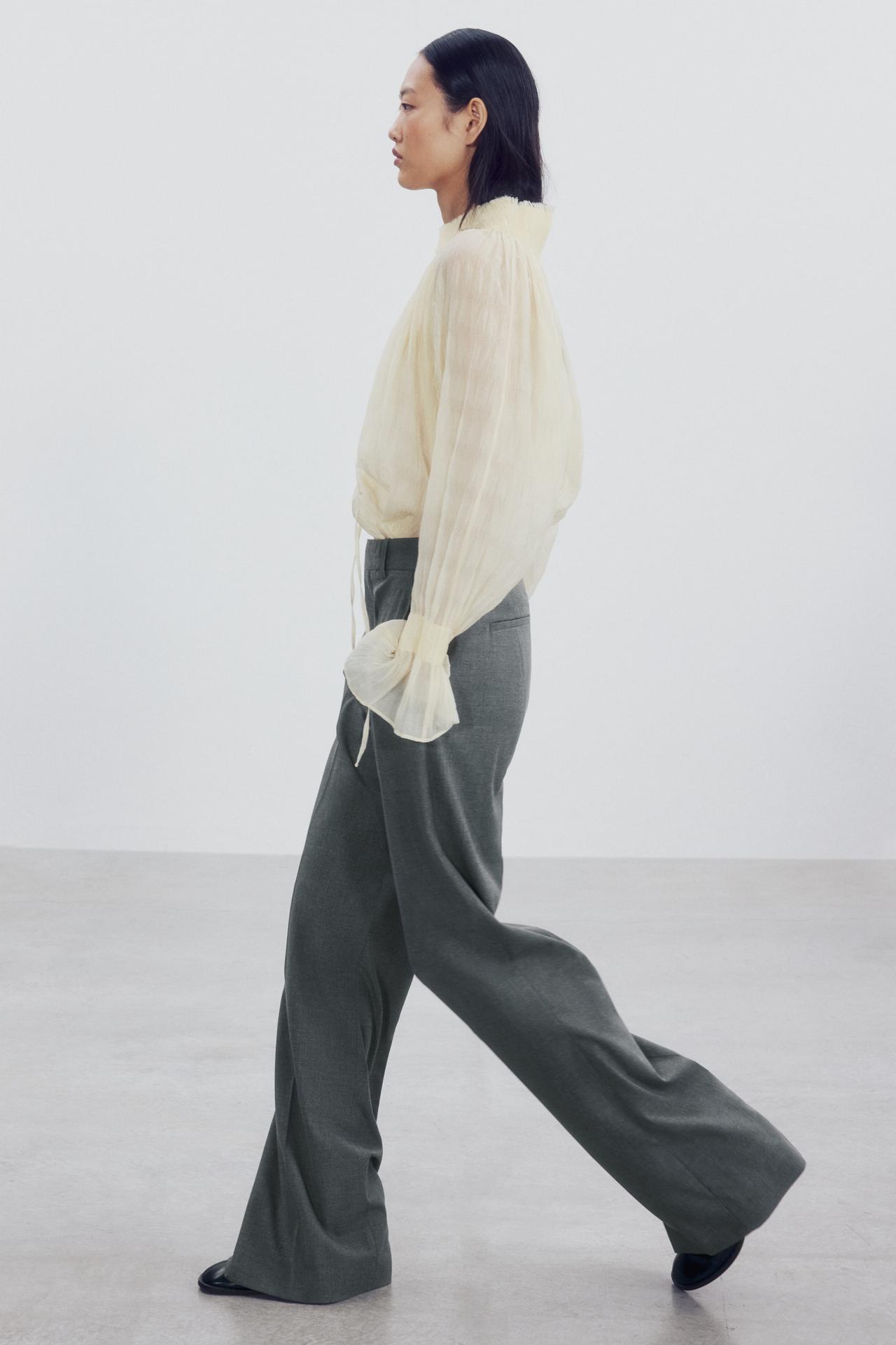 ZW COLLECTION HIGH-WAIST PANTS — Gray marl