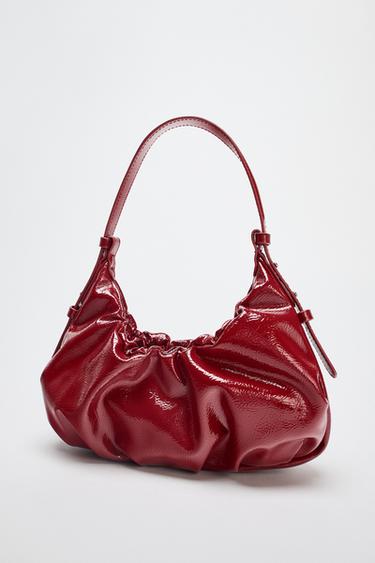 SAC FRONCÉ EFFET CRAQUELÉ - Rouge de Zara - Image 3