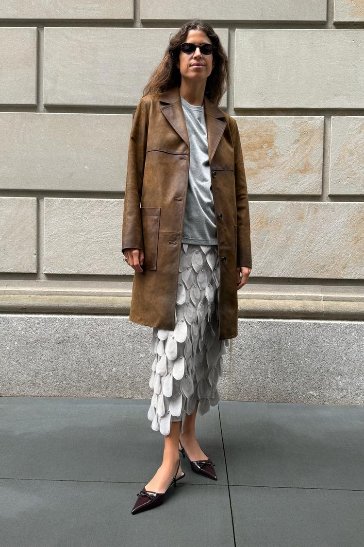 FALDA MIDI CON ABALORIOS ZW COLLECTION 2