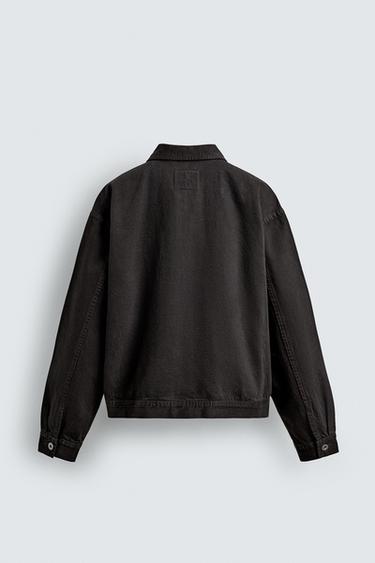 VESTE EN JEAN COUPE DÉCONTRACTÉE - gris anthracite de Zara - Image 7